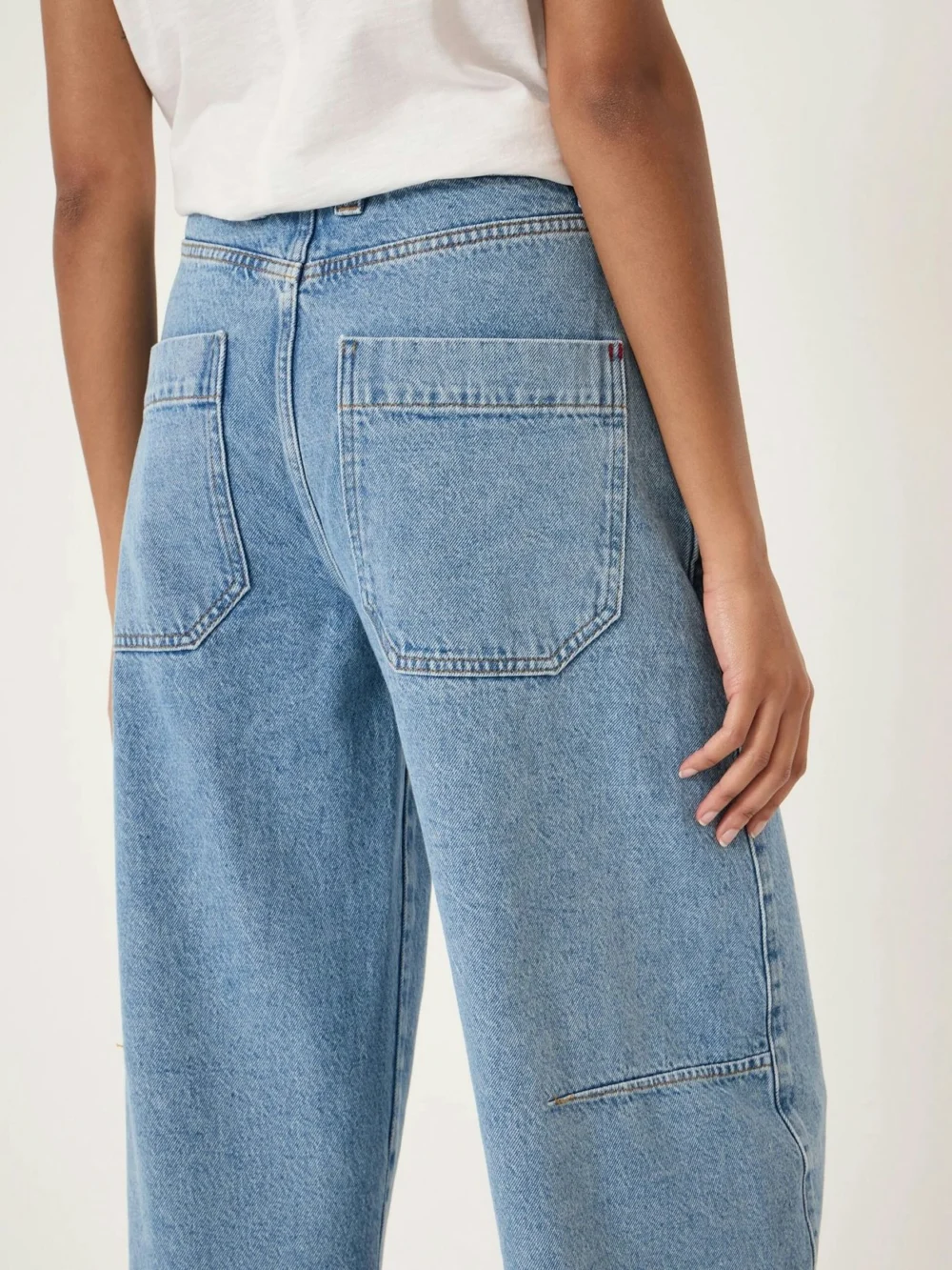 hush Bree Horseshoe Barrel Leg Jeans in Classic Blue, view 2