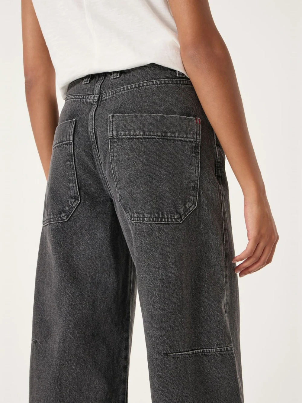 hush Bree Horseshoe Barrel Leg Jeans in Washed Black, view 2