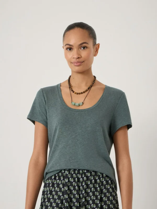 hush Briar Linen Blend Scoop Neck T-Shirt