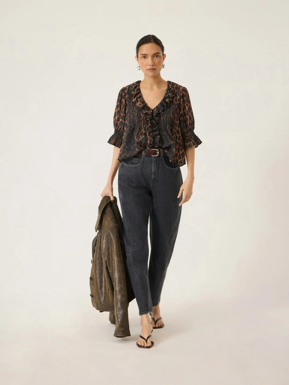 hush Bronnie Tapered Leg Jeans in Washed Black