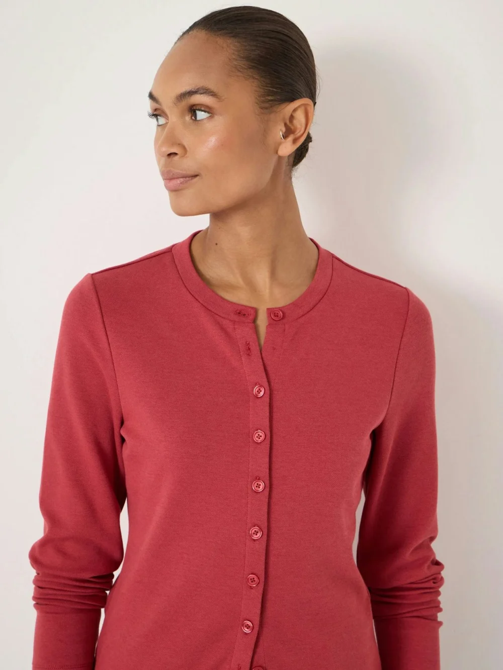hush Button Detail Jersey Cardigan, view 2