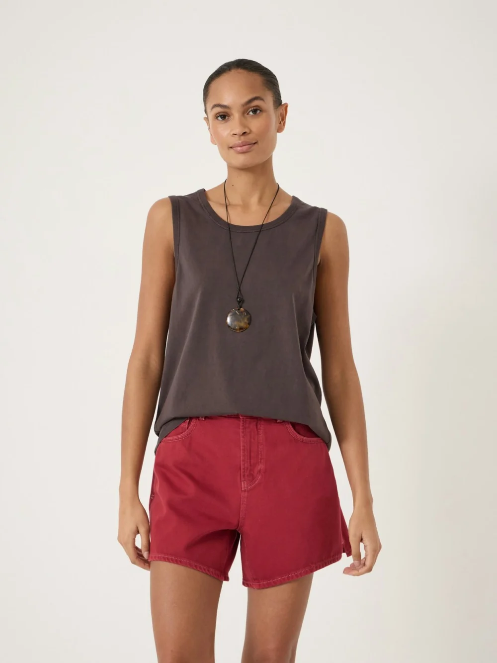 hush Carla Relaxed Tank Top in Dark Brown