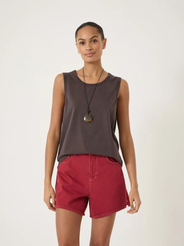 hush Carla Relaxed Tank Top in Dark Brown