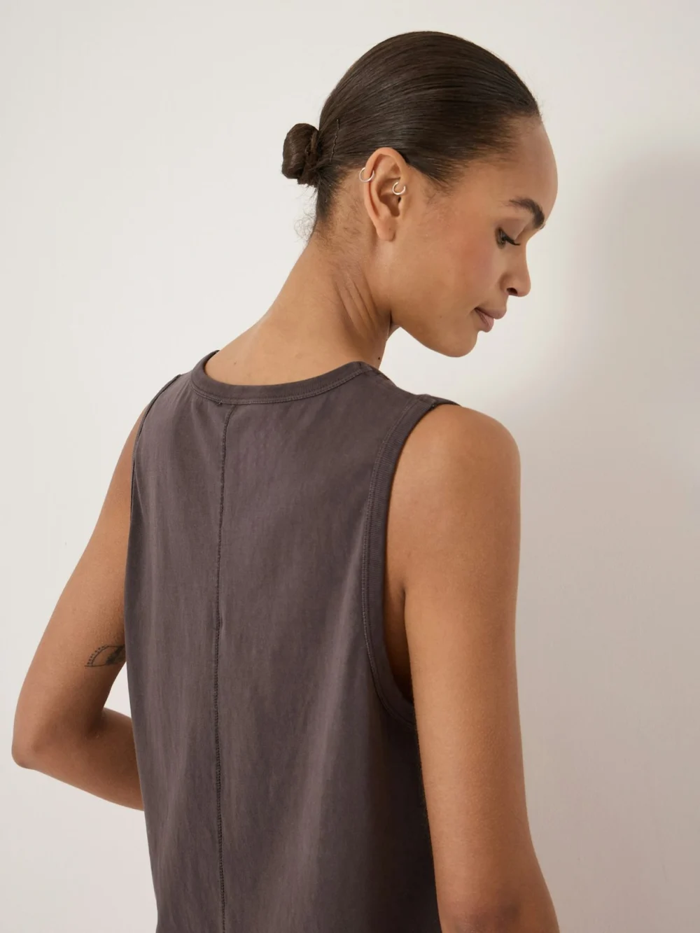 hush Carla Relaxed Tank Top in Dark Brown, view 2