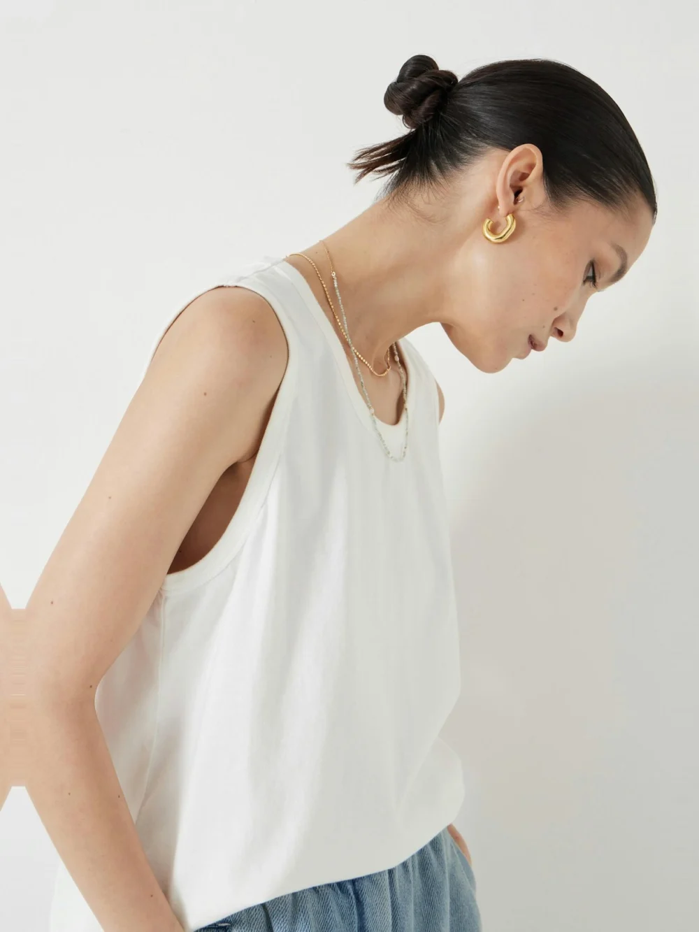 hush Carla Relaxed Tank Top in White, view 2