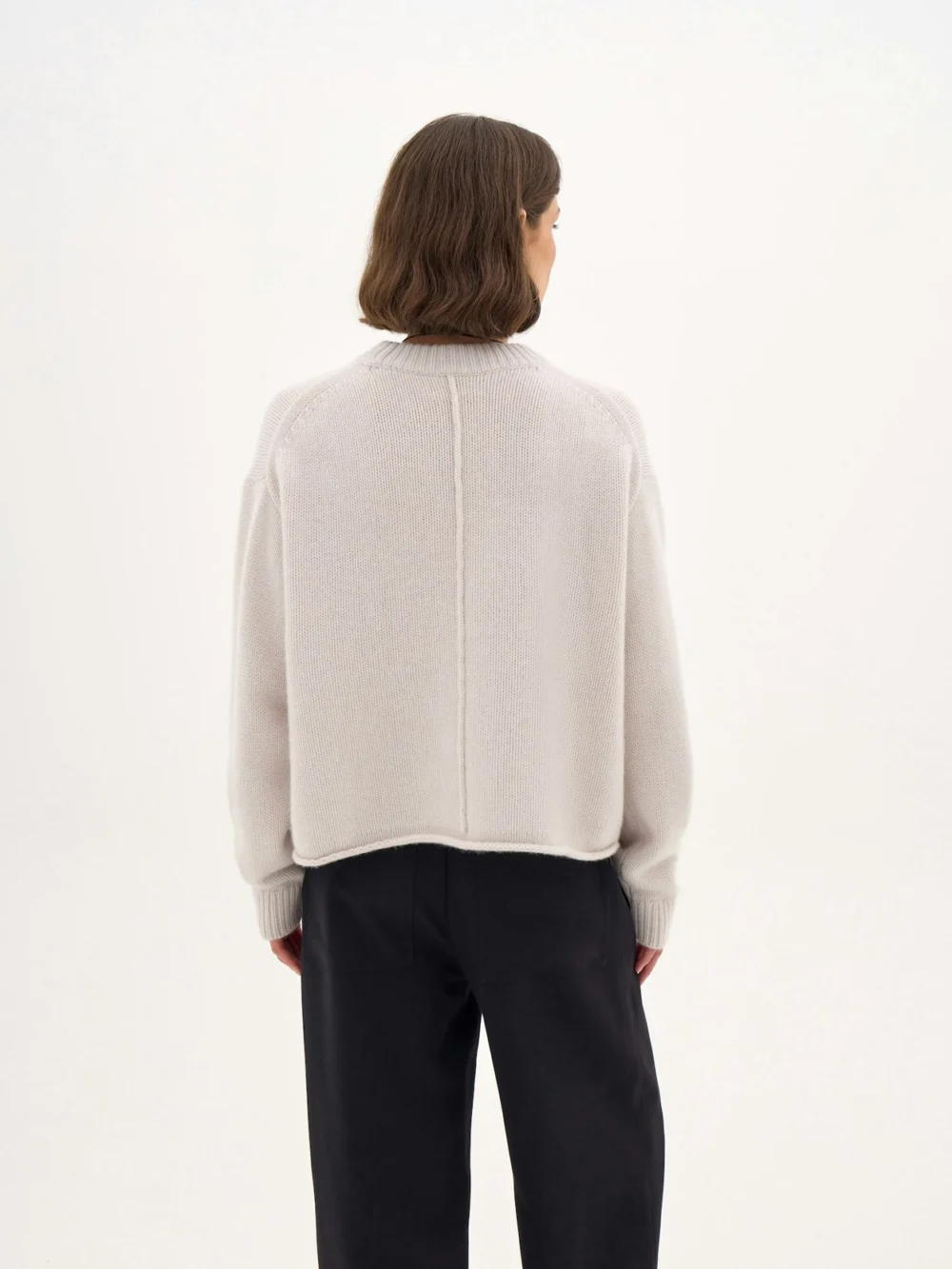 hush Carrie Chunky Cashmere Jumper in Oyster, view 2