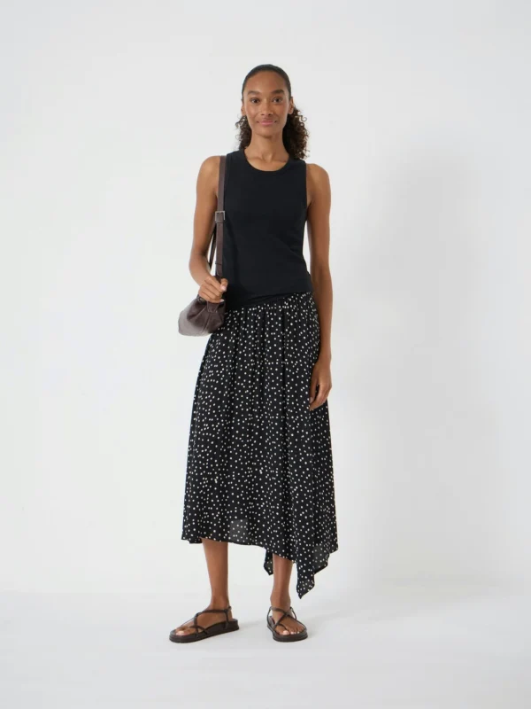 hush Cesca Polka Dot Asymmetric Skirt