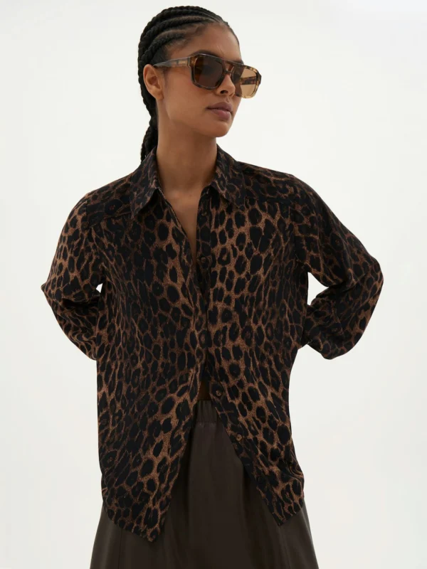 hush Chiffon Printed Long Sleeve Shirt