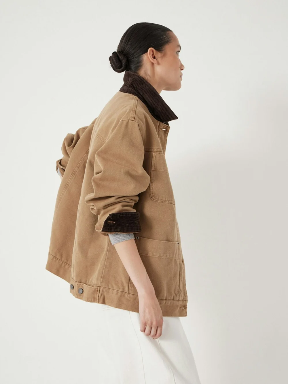 hush Cord Collar Oversized Boxy Barn Jacket, view 2