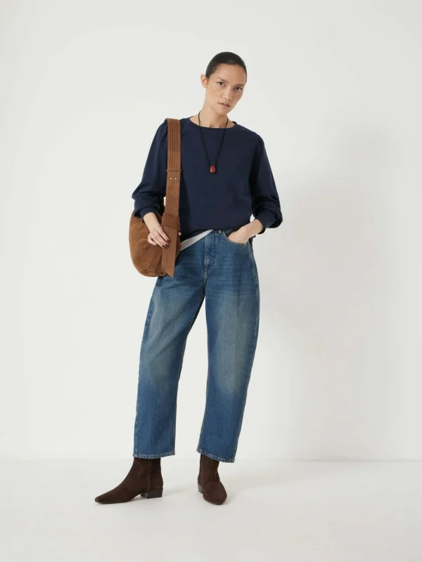 hush Cordelia Barrel Leg Jeans in Mid Authentic Wash