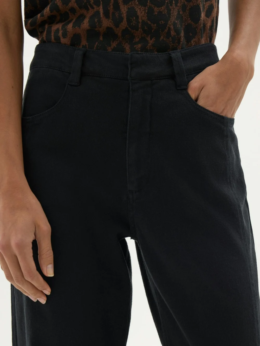 hush Cordi Twill Barrel Leg Trousers in Dark Charcoal, view 2