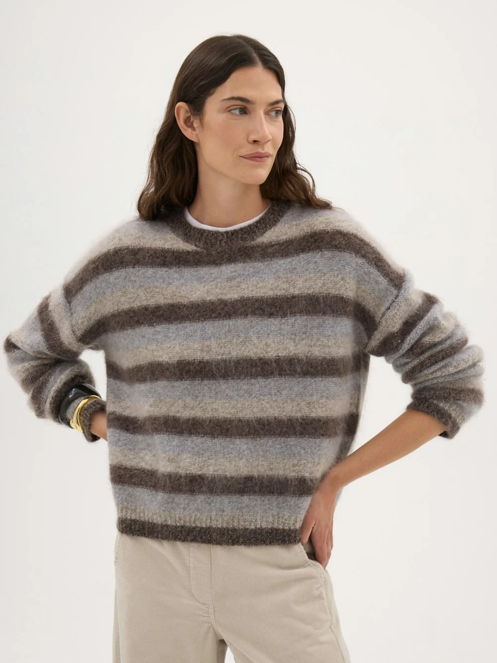 hush Cosette Brushed Wool Jumper in sand brown