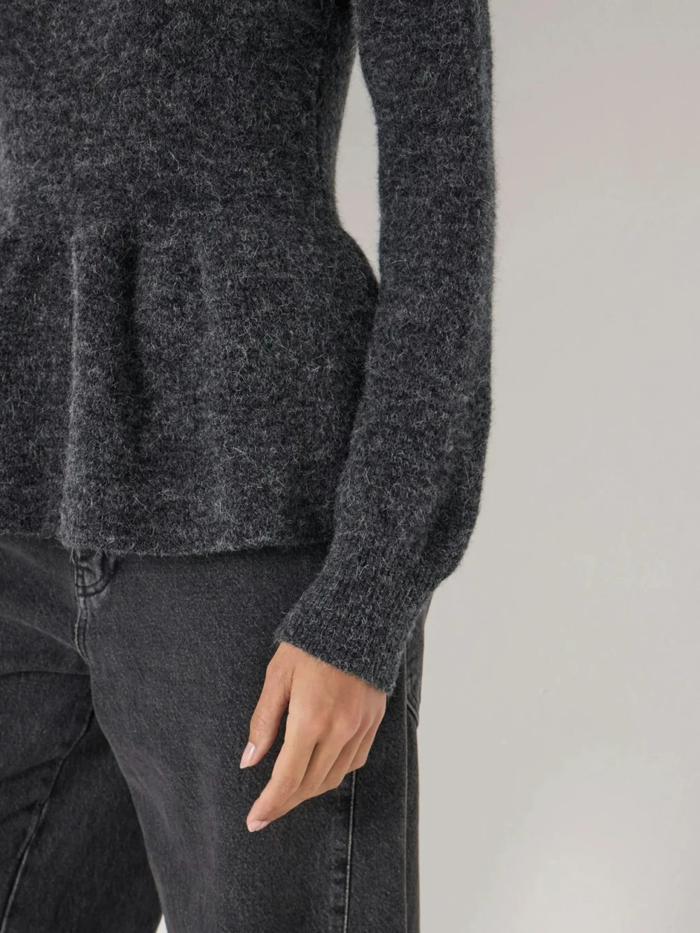 hush Cosy Alpaca Peplum Jumper, view 2