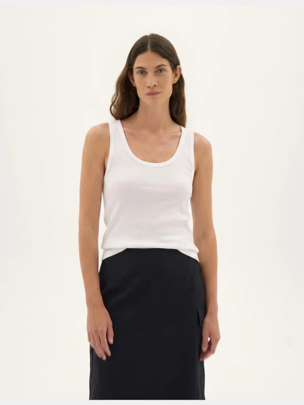 hush Cotton Slub Tank Top in White