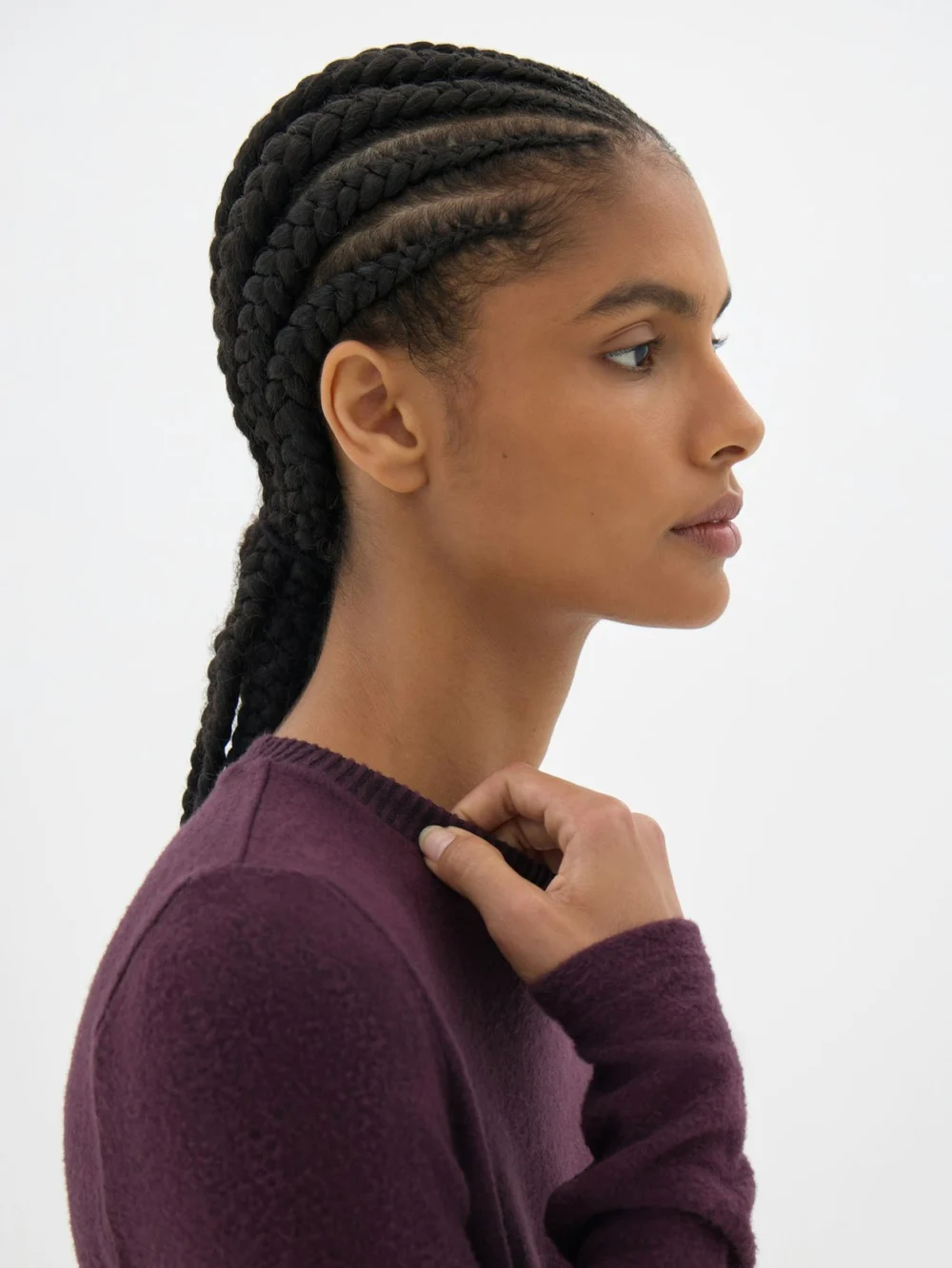 hush Elarae Supersoft Crew Neck Long Sleeve Top in Plum Purple, view 2