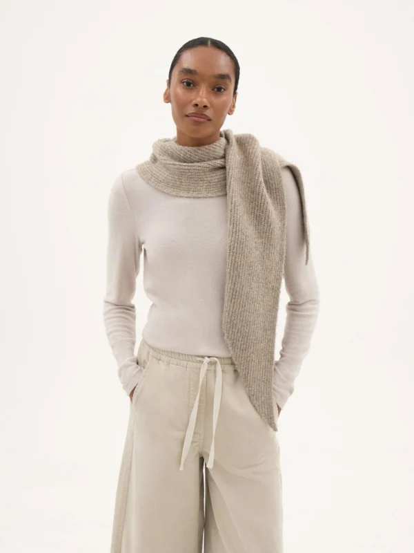 hush Elarae Supersoft Crew Neck Long Sleeve Top in Stone