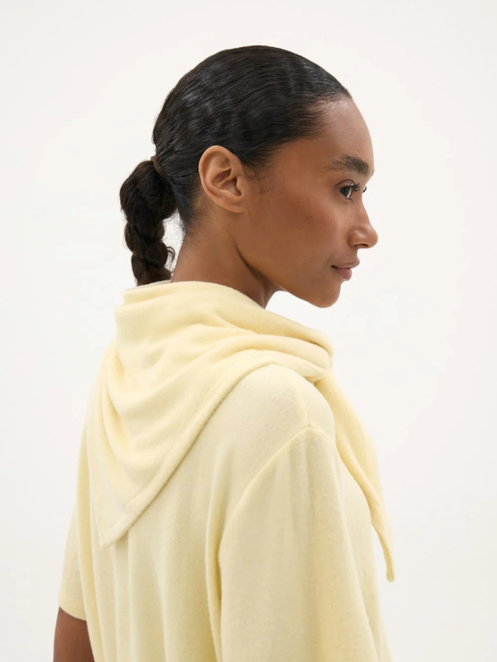 hush Elarae Supersoft Crew T-Shirt and Matching Scarf in Butter Lemon, view 2