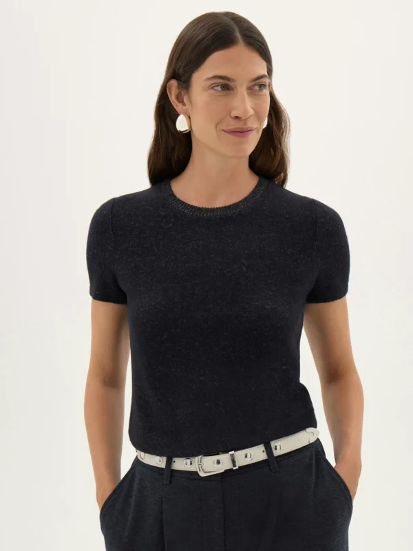 hush Elarae Supersoft Crew T-Shirt in Slate