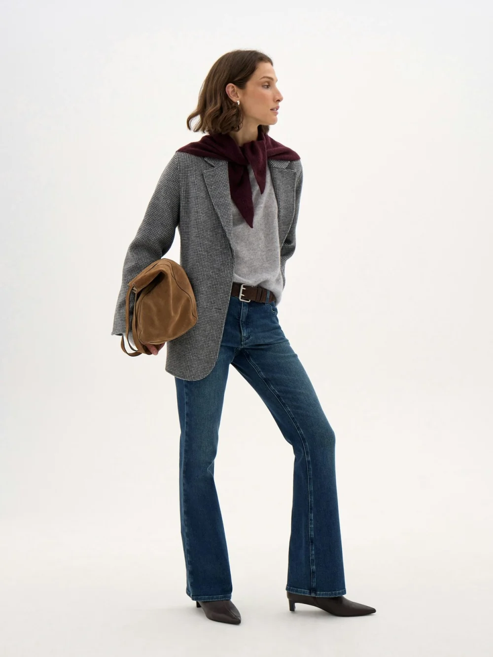hush Eliana Mid Rise Bootcut Jeans in New Dark Blue Wash