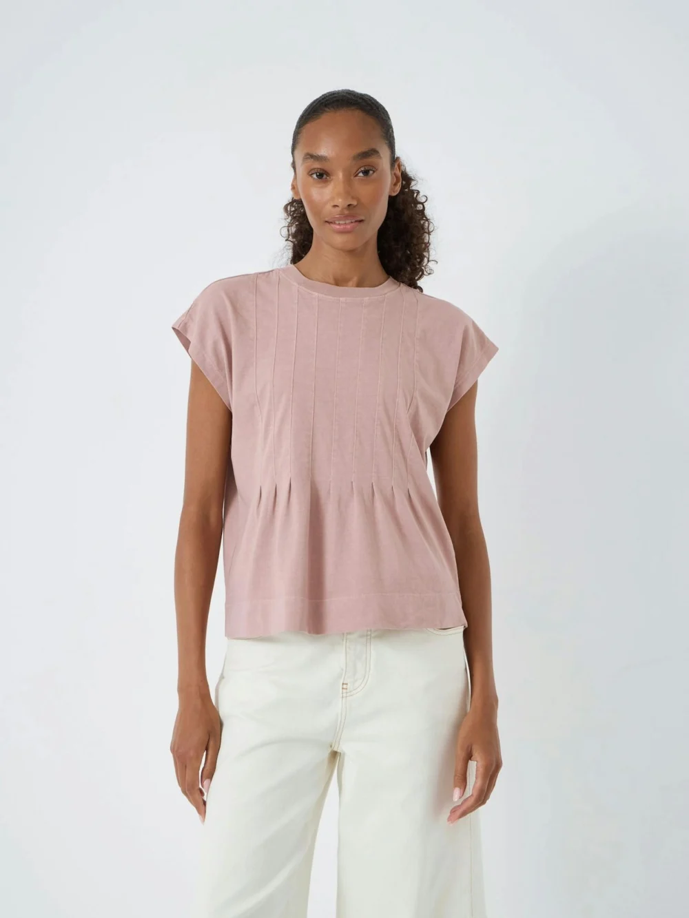hush Ellery Pleat Release T-Shirt in ash rose