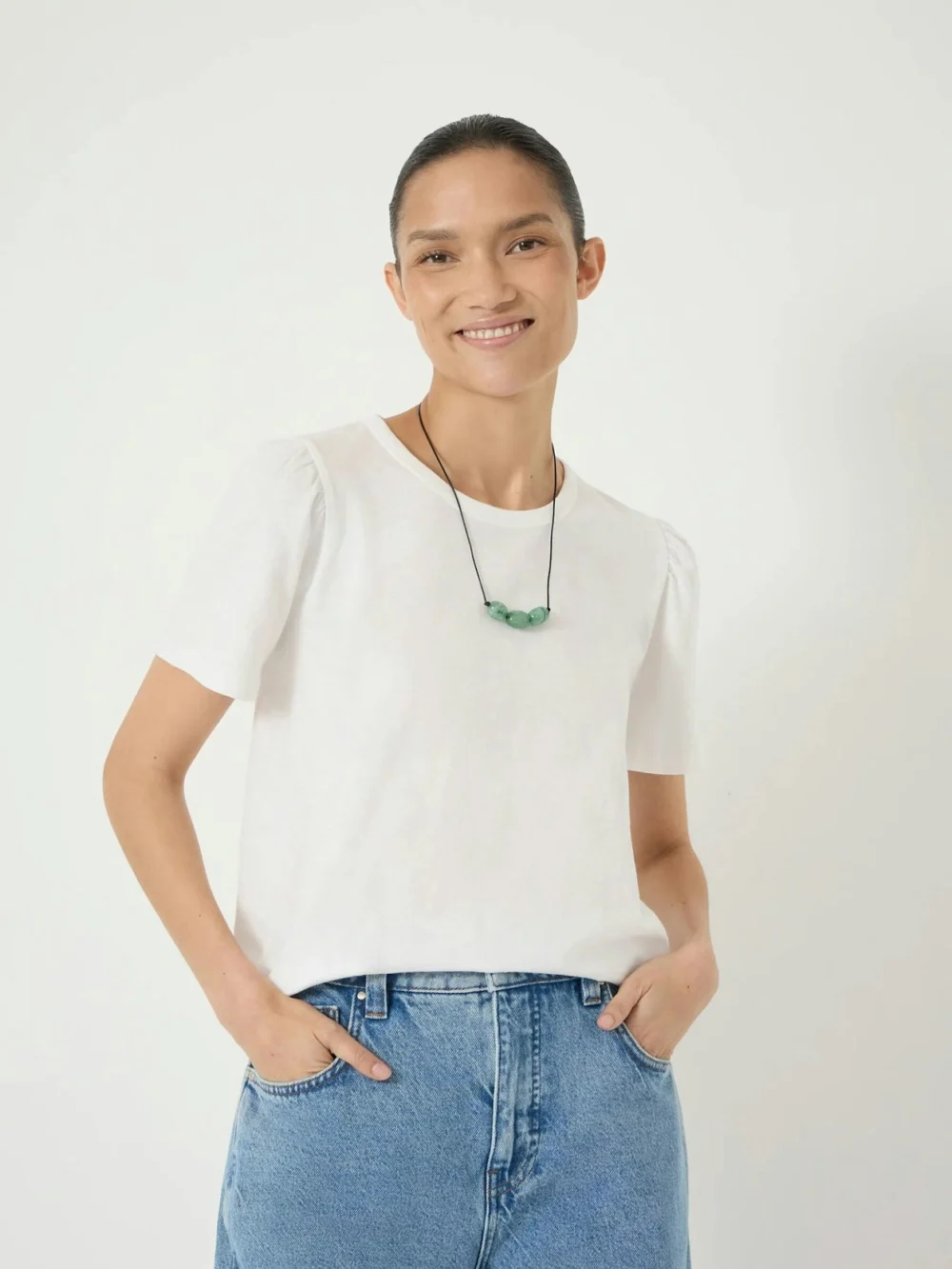 hush Emily Puff Short Sleeve T-Shirt in white
