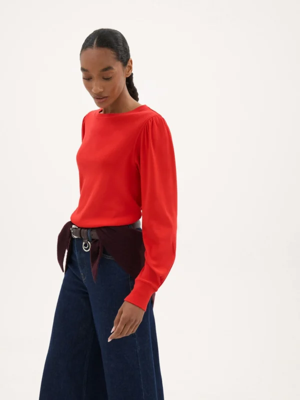 hush Emily Puff Sleeve Jersey Top