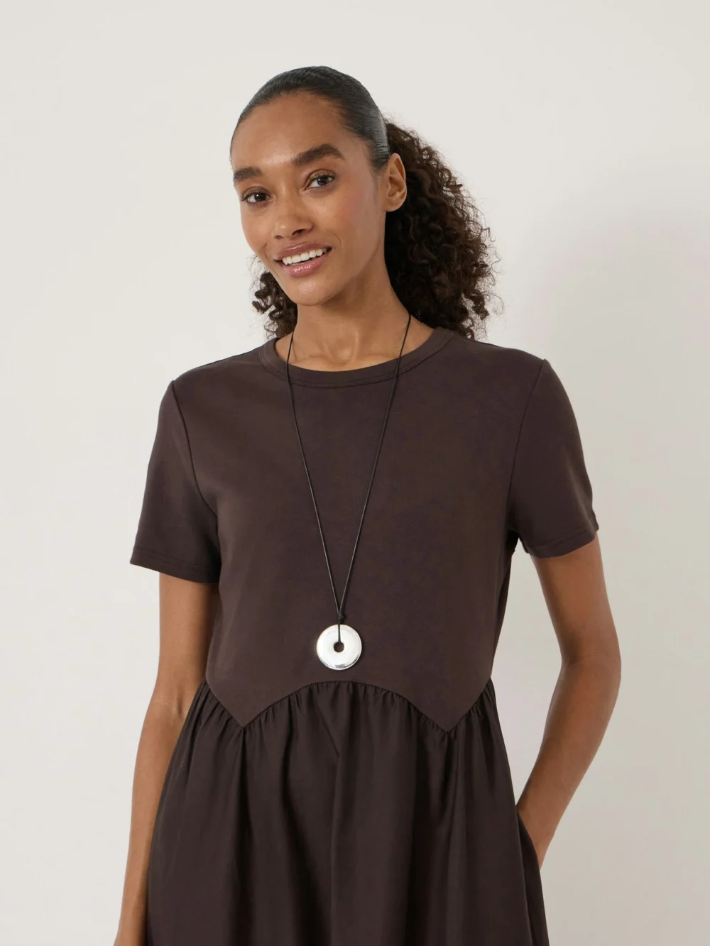 hush Enid Mix Media Jersey Woven Dress, view 2