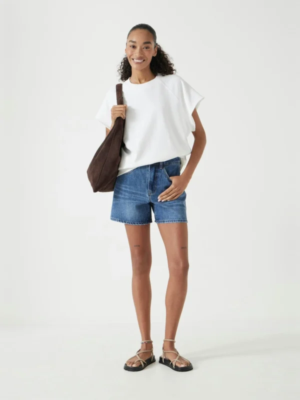 hush Essential Denim Shorts in Light Blue Authentic