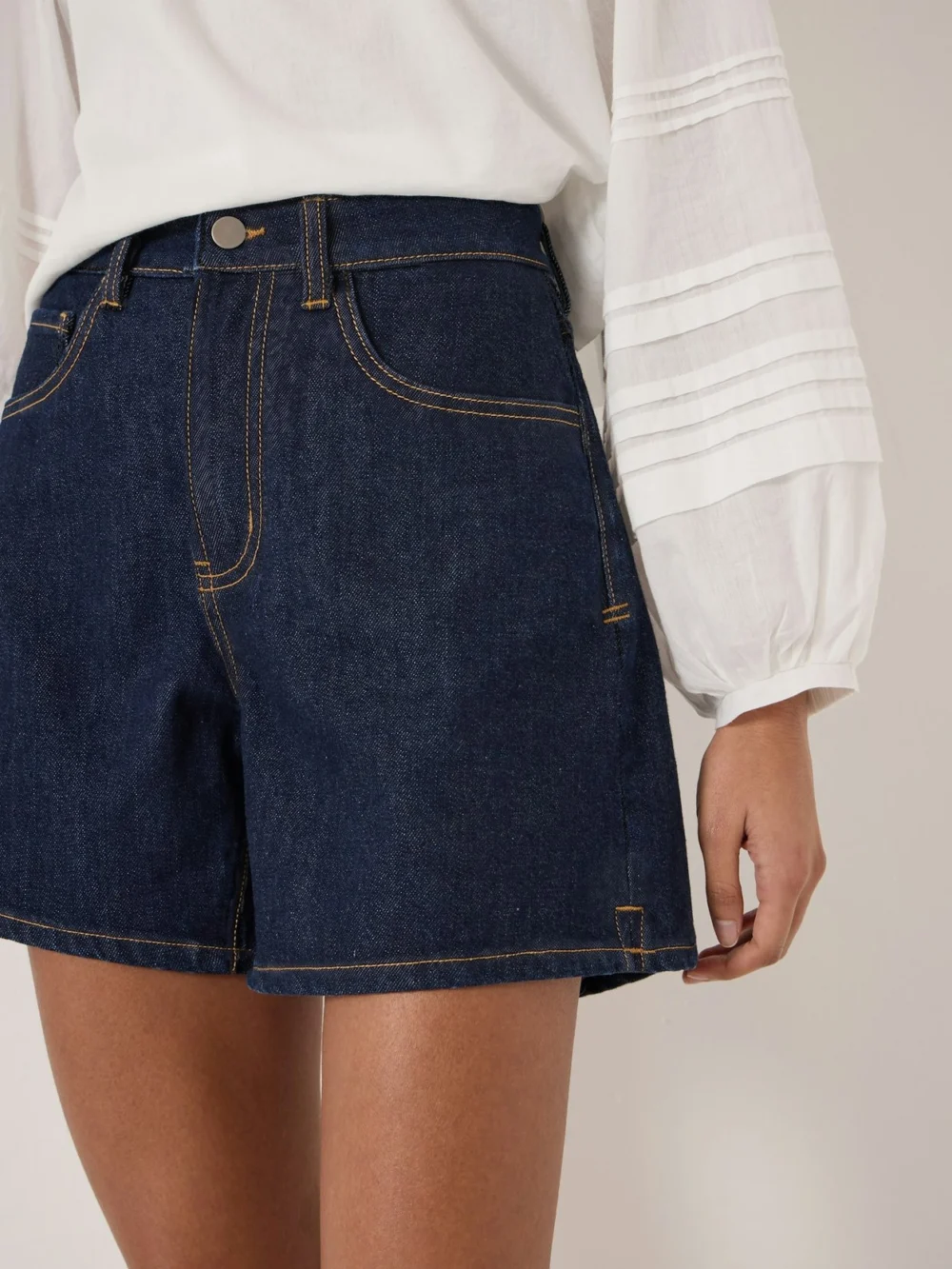 hush Essential Denim Stretch Shorts, view 2