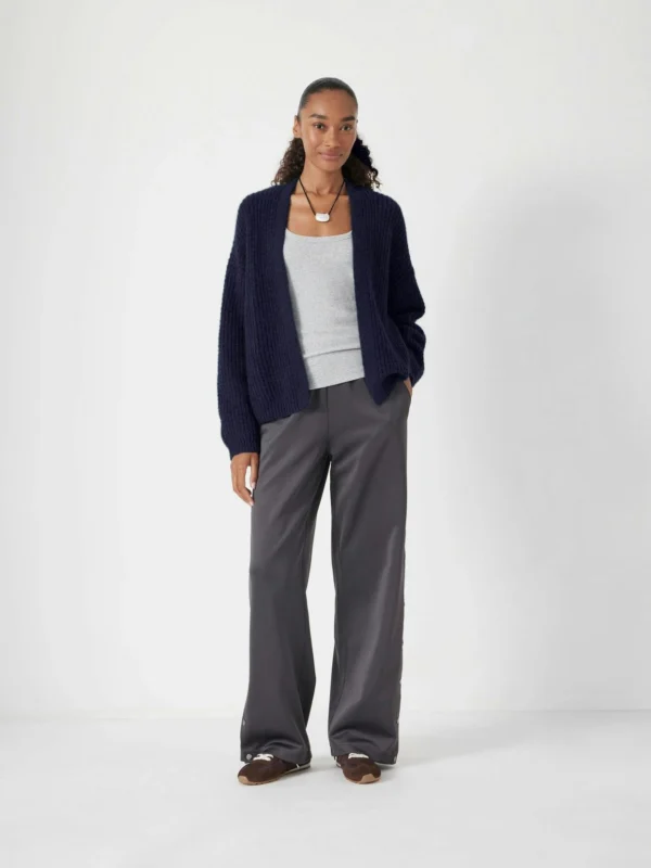 hush Flossie Waffle Stitch Knitted Cardigan in Washed Navy
