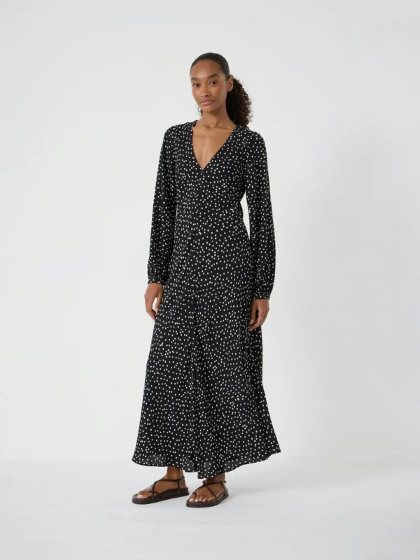 hush Grace V-Neck Long Sleeve Dress
