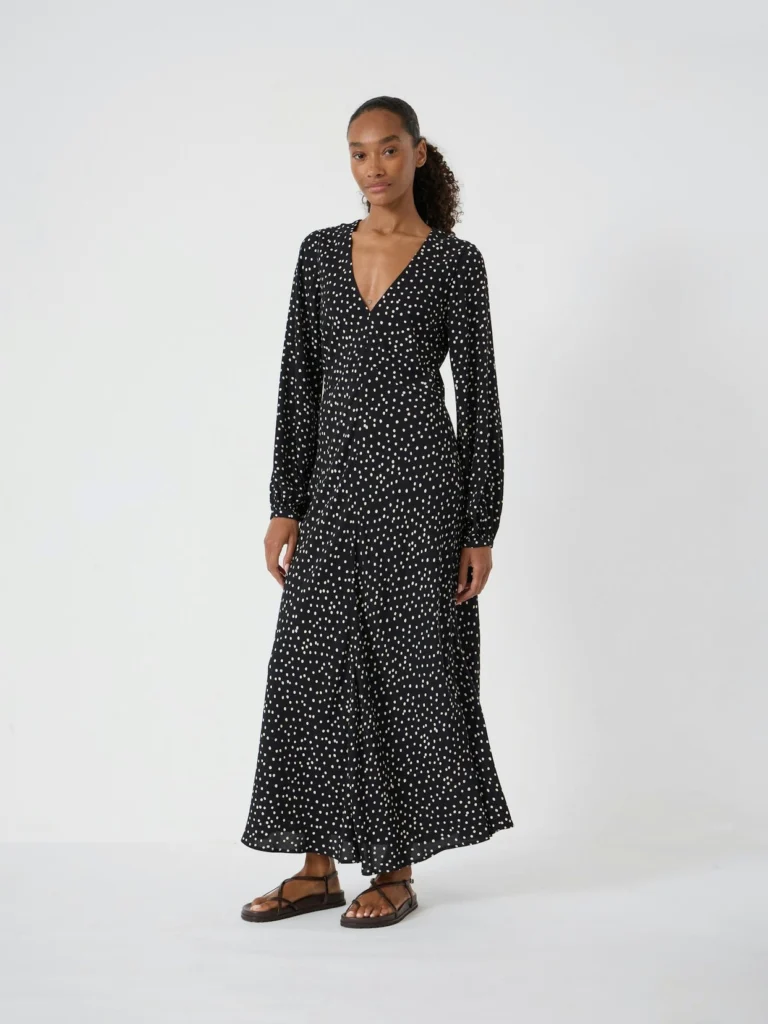 hush Grace V-Neck Long Sleeve Dress