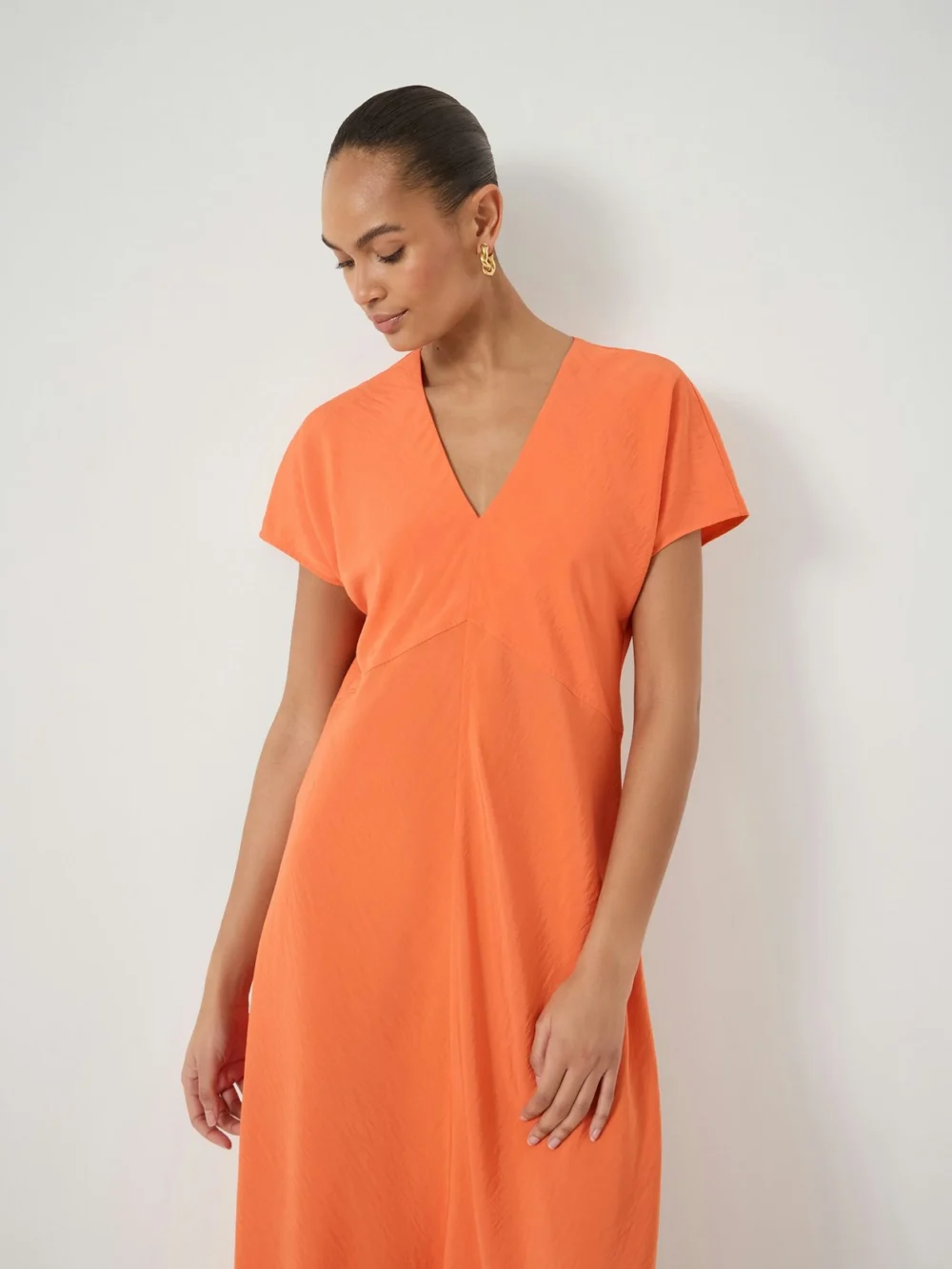 hush Grace V-Neck Maxi Dress in Bright Orange, view 2