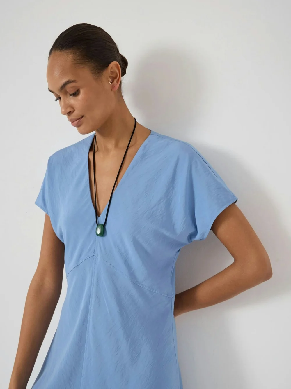 hush Grace V-Neck Maxi Dress in Lake Blue, view 2