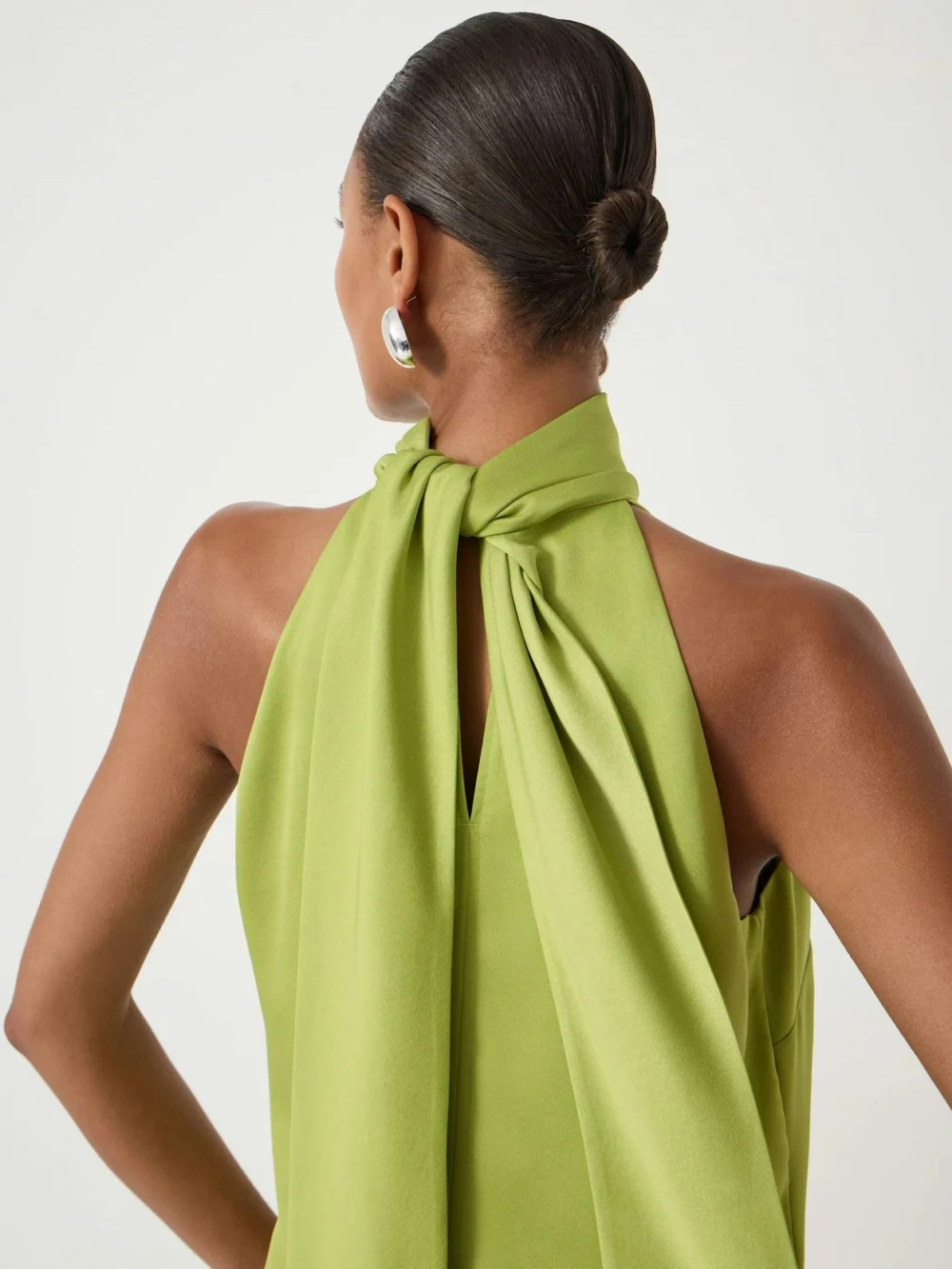 hush Halter Neck Satin Top, view 2