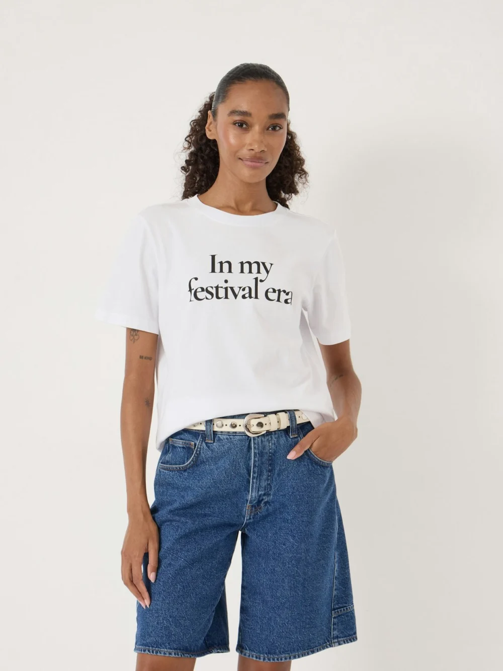 hush In My Festival Era Graphic T-Shirt in White