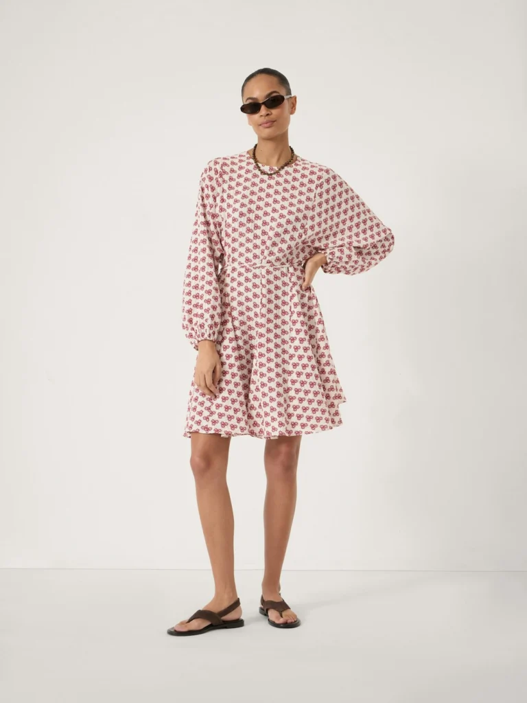 hush Ines Godet Skirt Crinkle Mini Dress