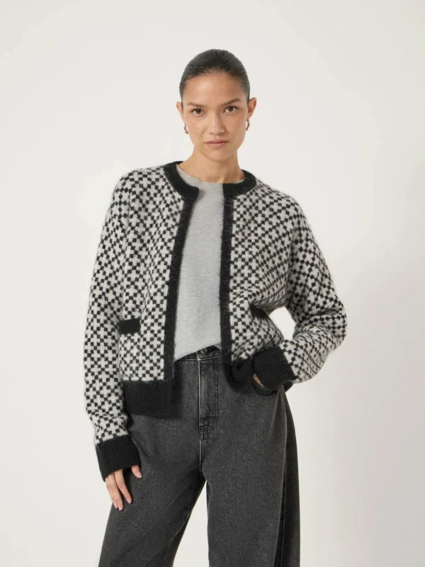 hush Jacquard Edge-to-Edge Cardigan with Wool