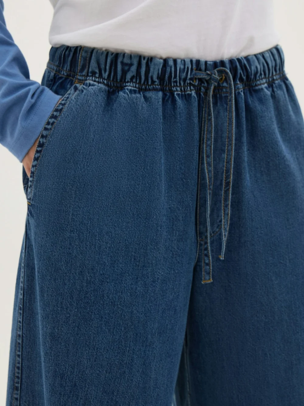 hush Juno Chambray Barrel Trousers, view 2