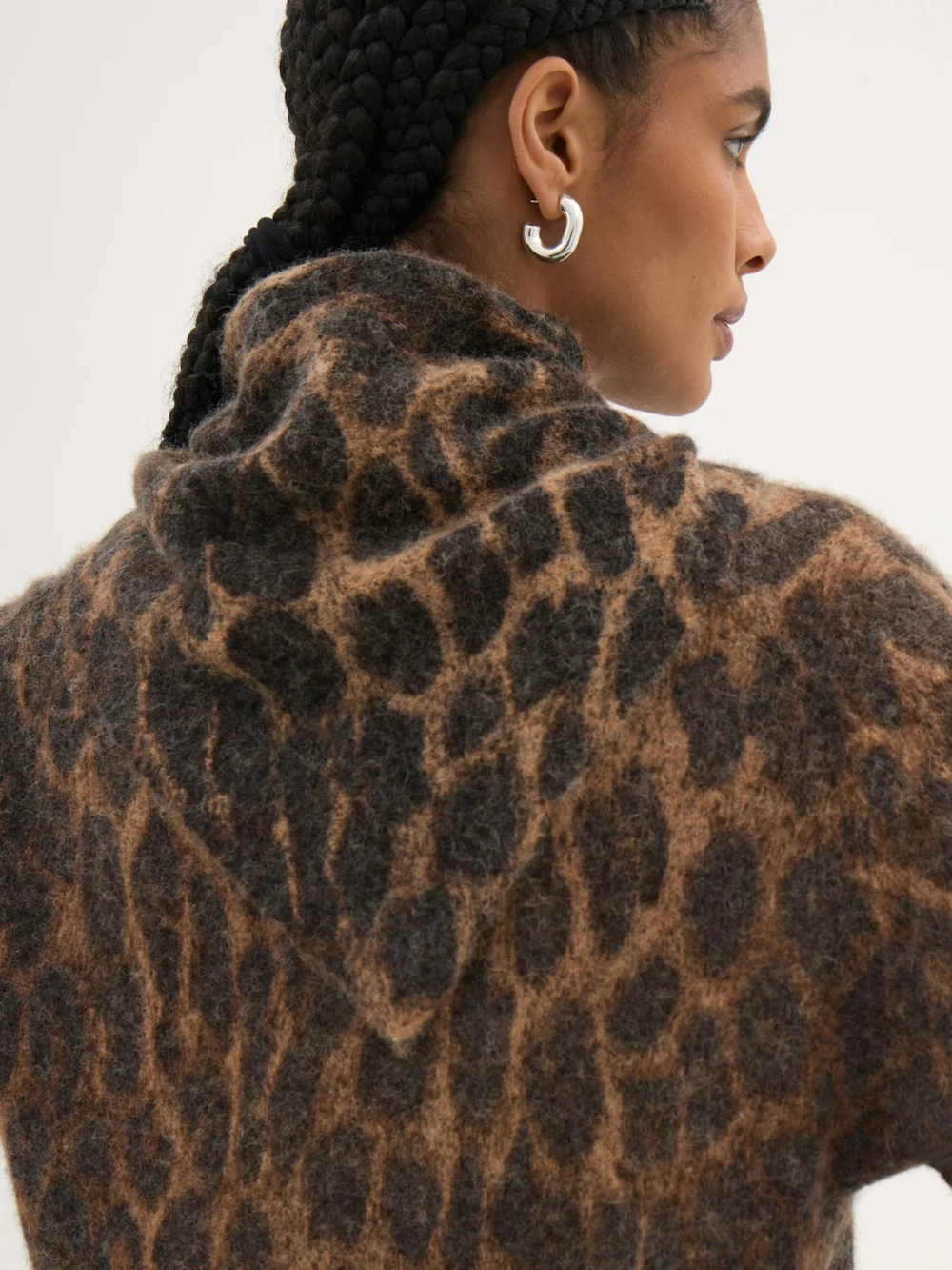 hush Leopard Wool Blend Triangle Scarf, view 2