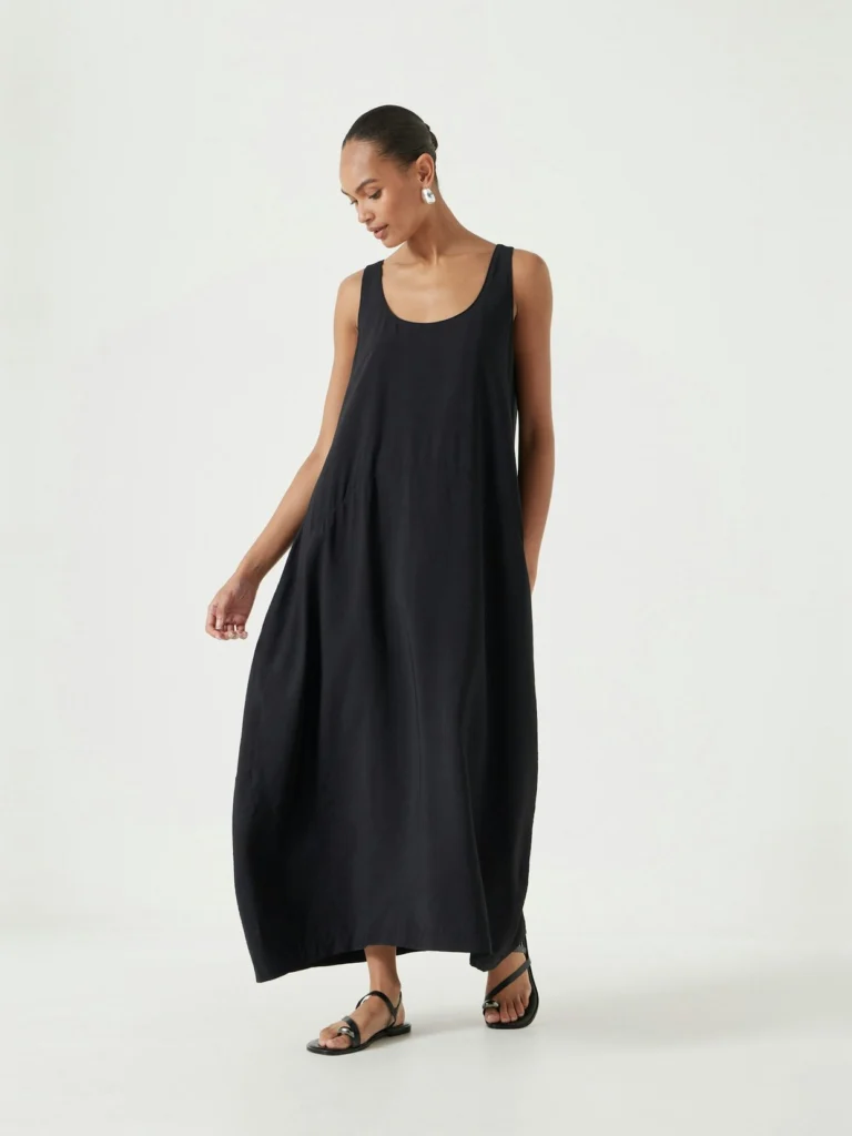 hush Liddie Barrel Tank Maxi Dress in Black