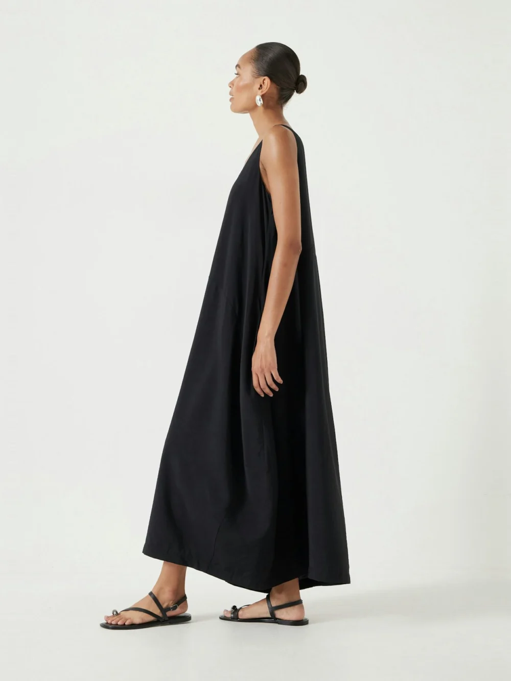 hush Liddie Barrel Tank Maxi Dress in Black, view 2