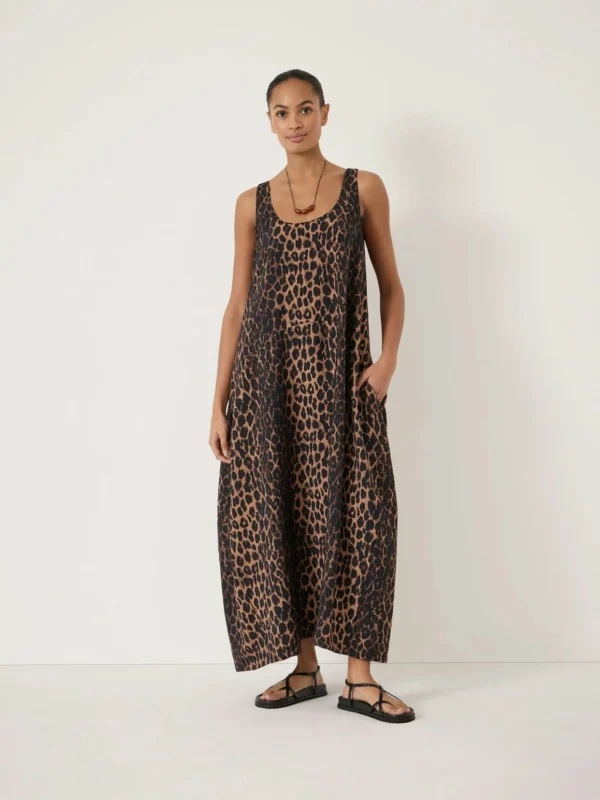 hush Liddie Barrel Tank Maxi Dress in Soft Leopard