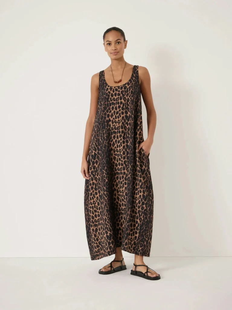 hush Liddie Barrel Tank Maxi Dress in Soft Leopard
