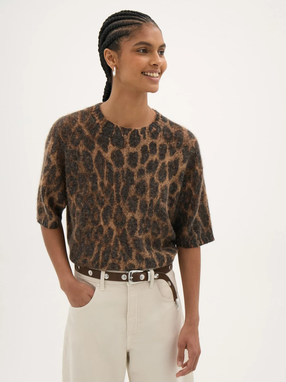 hush Maple Leopard Print Knitted Tee