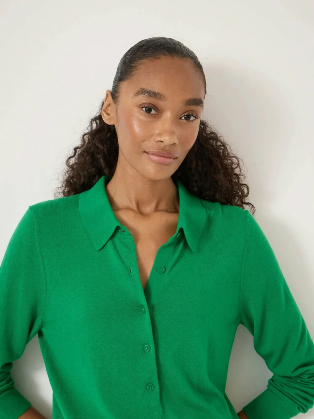 hush Merino Long Sleeve Polo Top, view 2