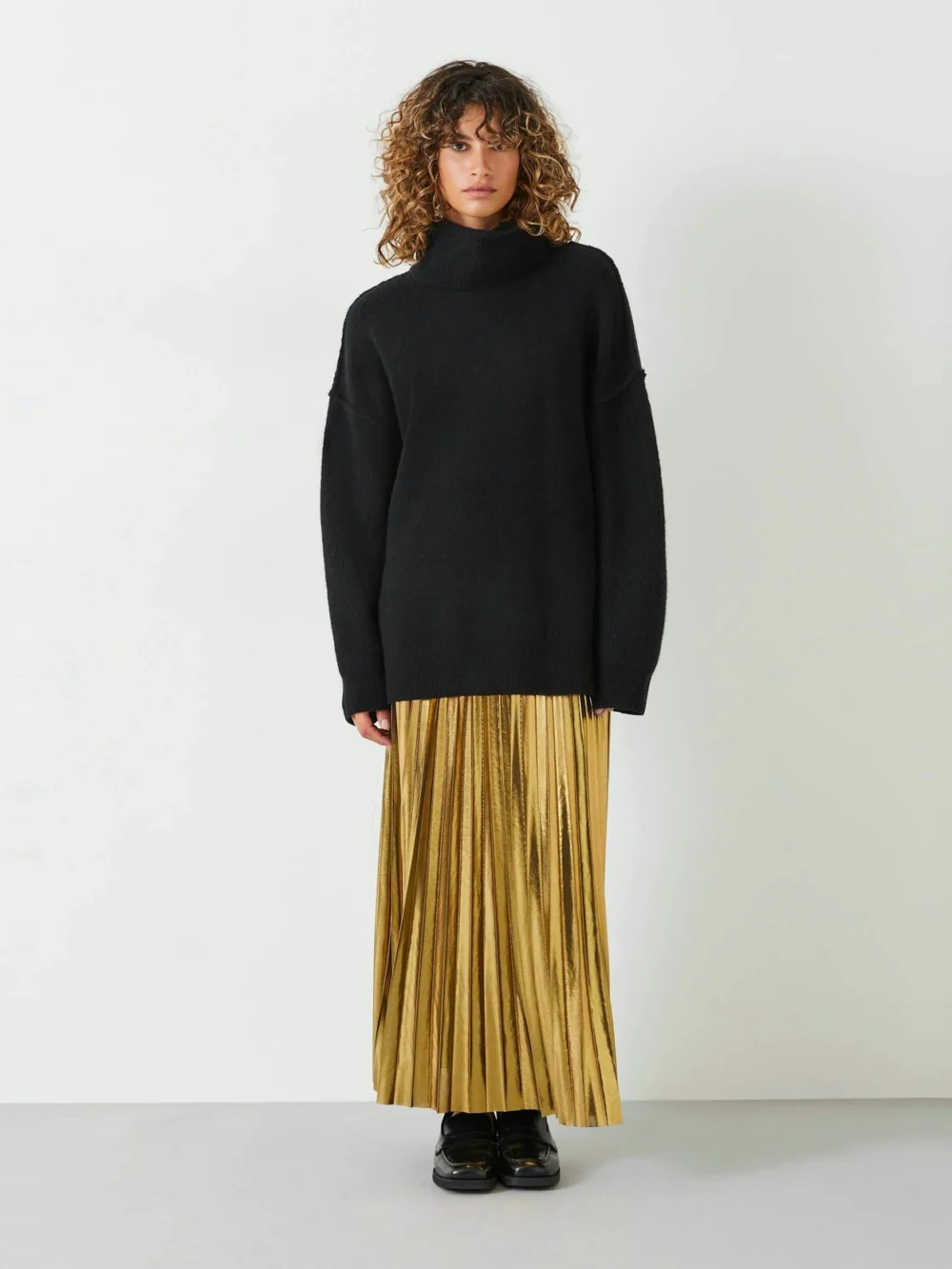 hush Meryl Roll Neck Wool Blend Jumper in black