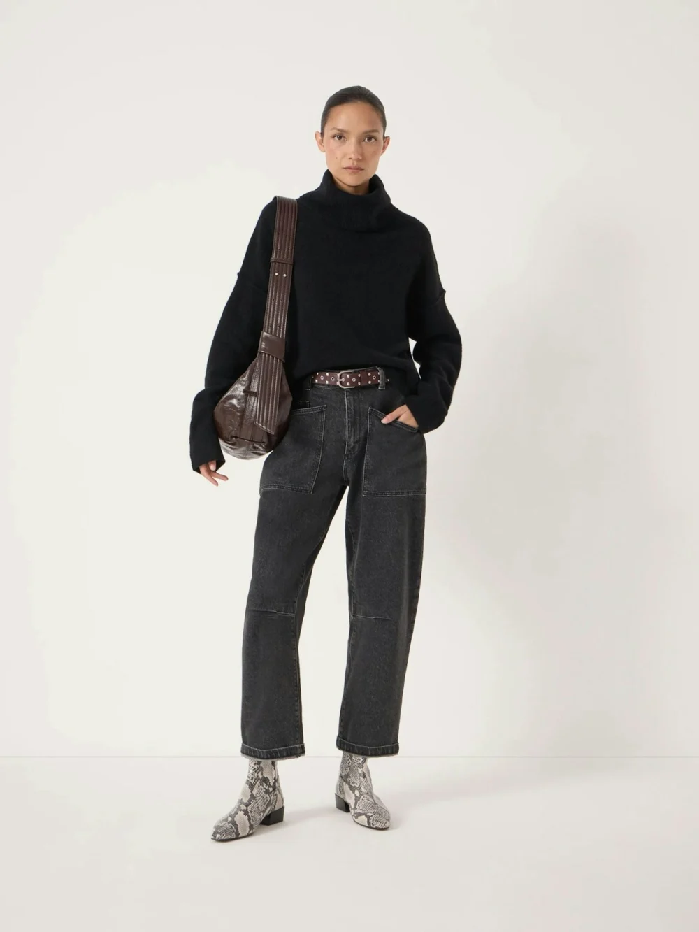 hush Meryl Short Wool Blend Jumper in black
