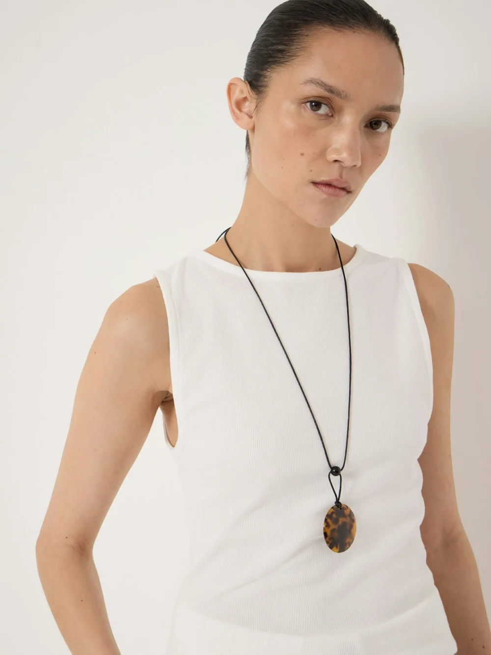 hush Micah Slash Neck Cotton Ribbed Vest, view 2
