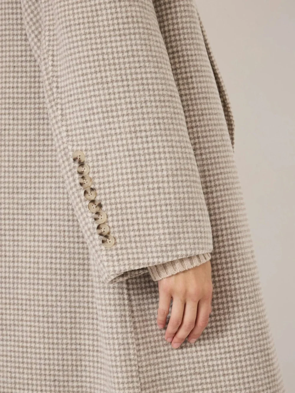hush Mili Double Faced Wool Checked Coat, view 2